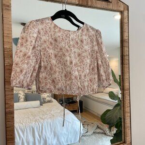 Intermix Pink & White Floral Crop Top